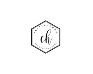 CH Initial handwriting logo vector