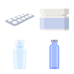 Vector illustration of pharmacy and pharmaceutical sign. Collection of pharmacy and health stock symbol for web.