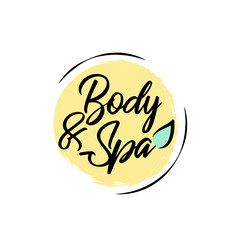 Brush style logo beauty and spa product, personal care