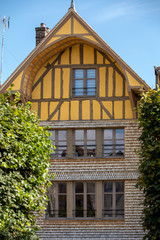 Fototapeta na wymiar Ancient half-timbered buildings in Troyes. Aube, Champagne-Ardenne, France