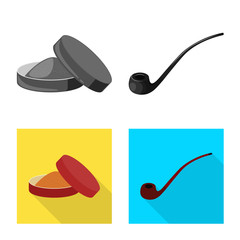 Vector design of refuse and stop logo. Set of refuse and habit stock vector illustration.