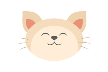 Cat head. Cute and funny animal. Kitten smile, adorable pet