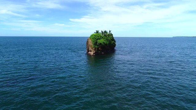 Aerial Footage from Costa Rica Rock Cocles Beach Caribbean