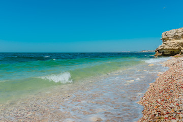 Seascape background- sea and stones