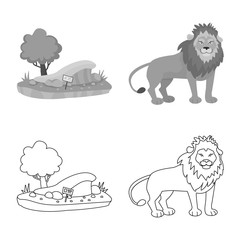 Vector illustration of nature and fun icon. Set of nature and entertainment vector icon for stock.