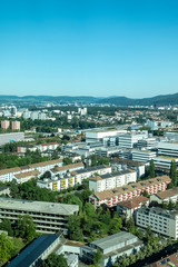 Cityscape over Basel in a Sunny Day in Switzerland.