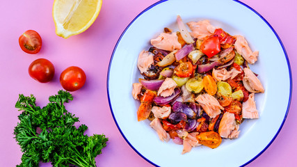 Healthy Salmon Fillet With Roasted Vegetables