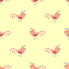 seamless vector pattern with cute birds