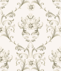 Baroque ornament Vector. Luxury watercolor trendy texture. Vintage retro old styles