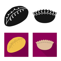 Isolated object of products and cooking symbol. Collection of products and appetizer stock vector illustration.