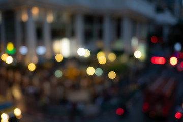 Abstract blurred of traffic jam at night in Bangkok,Thailand