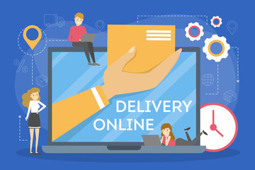 Online delivery concept. Food order in the internet