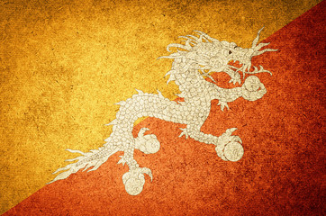 Grunge Flag of Bhutan