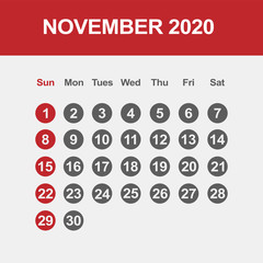 Abstract and modern calendar of 2020