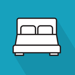 double bed icon- vector illustration