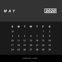 Abstract and modern calendar of 2020