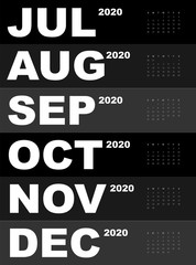 Abstract and modern calendar of 2020