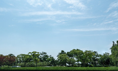 Blue skies and clouds in the summer