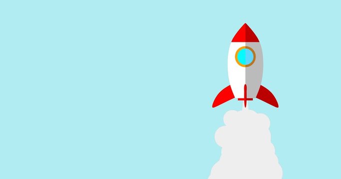 Animation of flat style rocket
