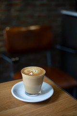 coffee latte art in coffee shop