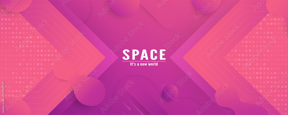 Wall mural 3d illustration template design in concept of space in the galaxy of the universe. modern abstract g