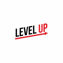 Modern Level Up Typography Logo design inspiration