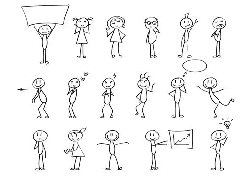 Happy stick figure Royalty Free Vector Image - VectorStock