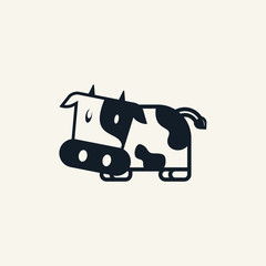 cow logo funny flat black