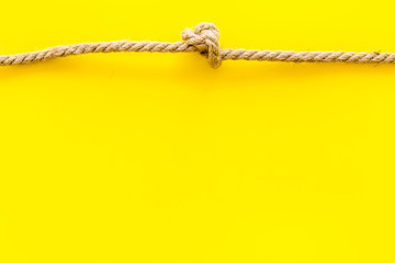 isolated rope mockup on yellow background top view