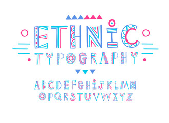 Ethnic style colorful decorative typeset.