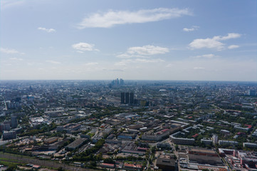 View of moscow from above, from the top of the television tower