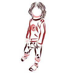 stylish baby in stylish clothes, colorful silhouette