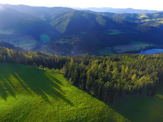 aerial view of landscape in south austria