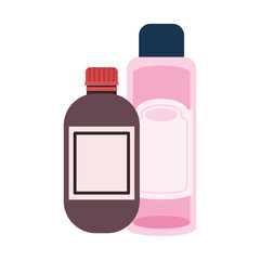 pet grooming containers on white background