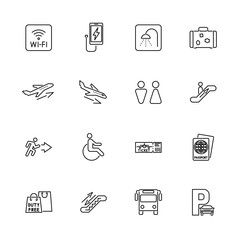 Airport - Flat Vector Icons