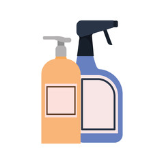 pet grooming containers on white background