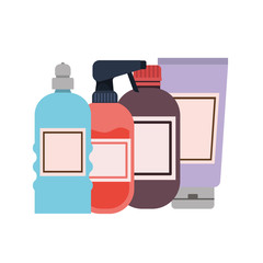 pet grooming containers on white background