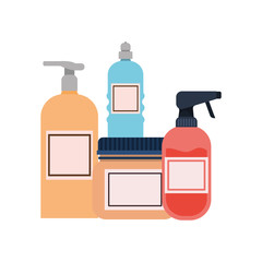 pet grooming containers on white background