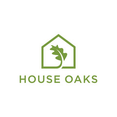 Modern Oak Tree and Leaf Logo Template