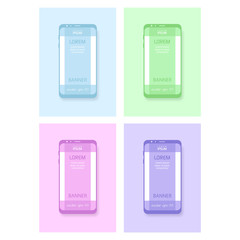 Mobile phone banner for lettering.Modern gadget.Phone vector.