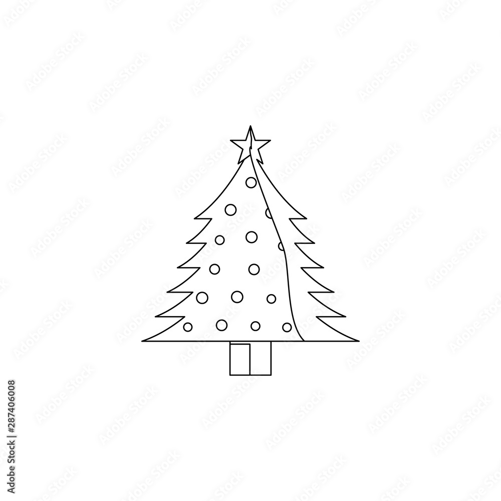 Aufkleber christmas tree icon. element of chrismas for mobile concept and web apps icon. outline, thin line ic
