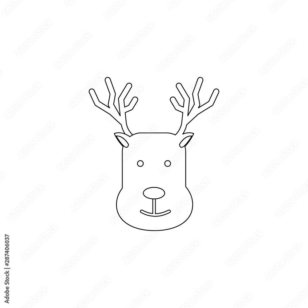 Poster deer icon. element of chrismas for mobile concept and web apps icon. outline, thin line icon for web