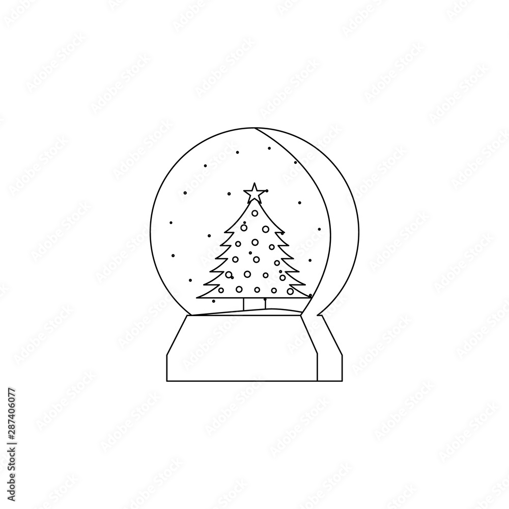 Poster snowball icon. element of chrismas for mobile concept and web apps icon. outline, thin line icon for
