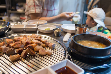 Samgyupsal Korean style pork bbq,