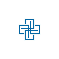 Health care and medical logo design with using cross icon medical icon symbol template