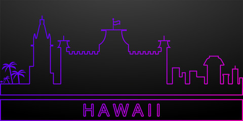 Hawaii detailed skyline nolan icon. Elements of cities set. Simple icon for websites, web design, mobile app, info graphics