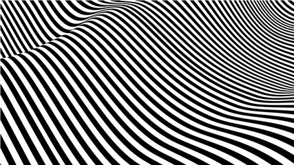 Optical illusion wave. Optical effect mobius wave. Vector illustration.