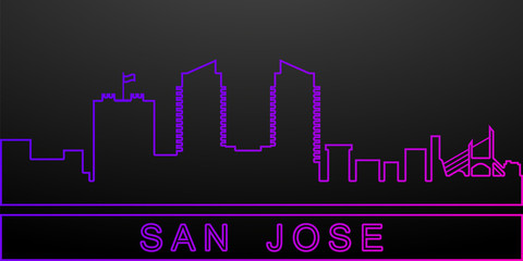 San jose detailed skyline nolan icon. Elements of cities set. Simple icon for websites, web design, mobile app, info graphics