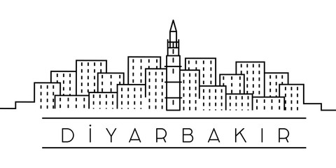 Diyarbakir city outline icon. Elements of Turkey cities illustration icons. Signs, symbols can be used for web, logo, mobile app, UI, UX