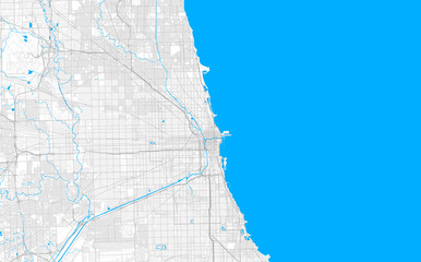 Obraz premium Bogata mapa szczegółowa wektorowa Chicago, Illinois, USA